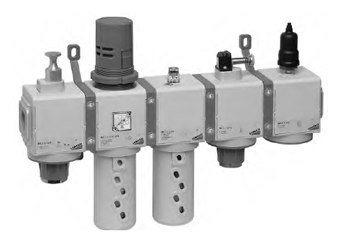 MX 系列气源处理装置件壁式安装配置图和安装尺寸
