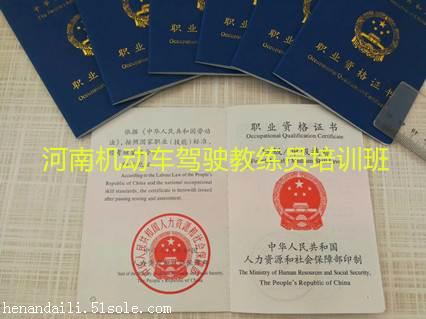 河南机动车驾驶教练员(四级)职业资格证报名图