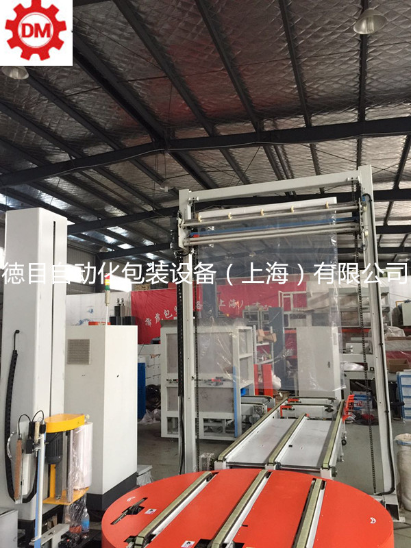 托盘在线机滚筒流水线在线式缠绕包装机