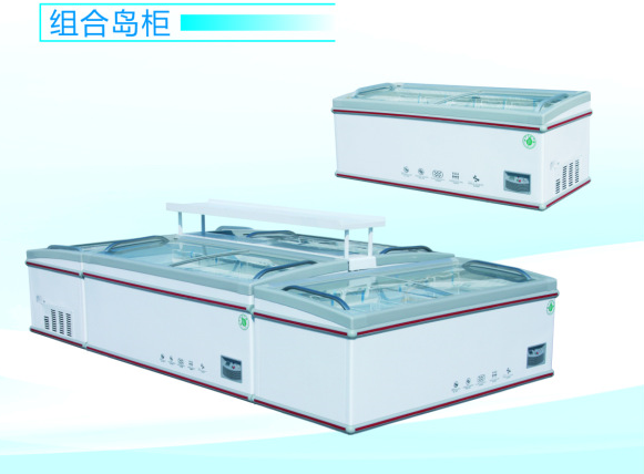商超专用冰柜冷冻展示卧式组合岛柜