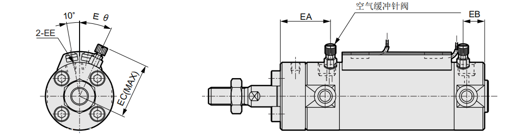 双作用式CKD喜开理单活塞杆型气缸