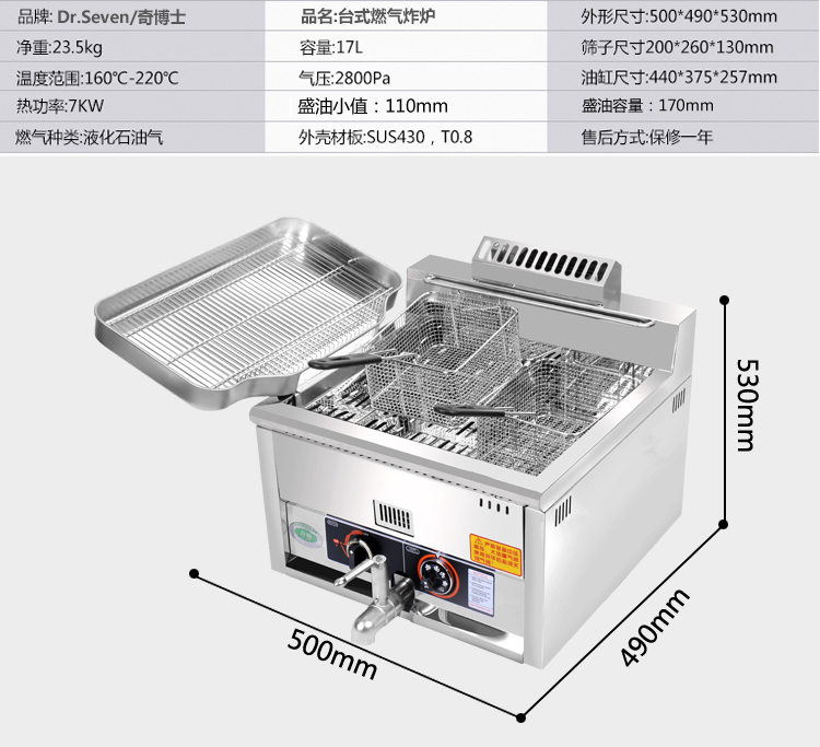 成都电炸锅台式商用大容量自动恒温炸炉