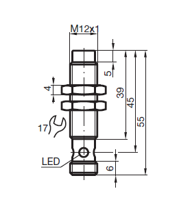 P+F接近开关外形尺寸:nbn4-12gm40-z0-V1