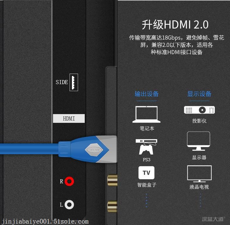 深蓝大道HDMI线电脑电视投影仪显示器转换器数据线