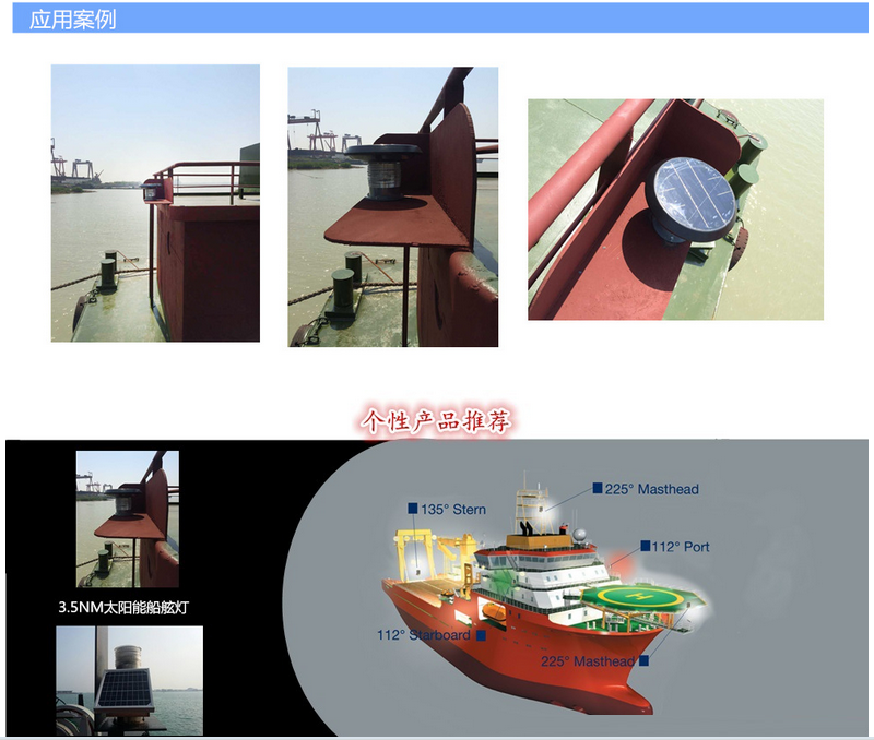 5nm太阳能船舶航行灯 用于 船舷 船艉