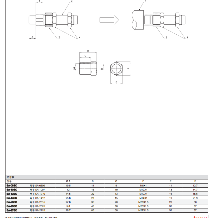 25N2A25A330 康茂盛 SA 系列缓冲器 用图选型