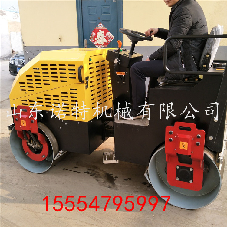 全液压座驾式压路机 自重一吨路面压实机