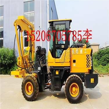 高速公路波形护栏打桩机 全液压护栏打桩