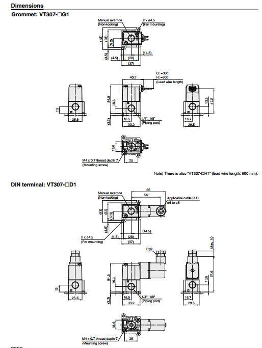 c vt307系列三通直动式/标准型电磁阀