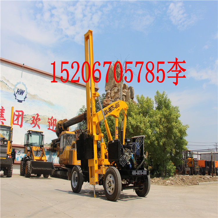 小四轮护栏打桩机 小型打桩机公路护栏打桩