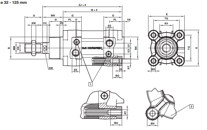 NORGREN拉杆气缸RA/802050/M/125技术参数