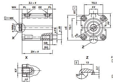 NORGREN短行程气缸RM/92032/M/25技术数据
