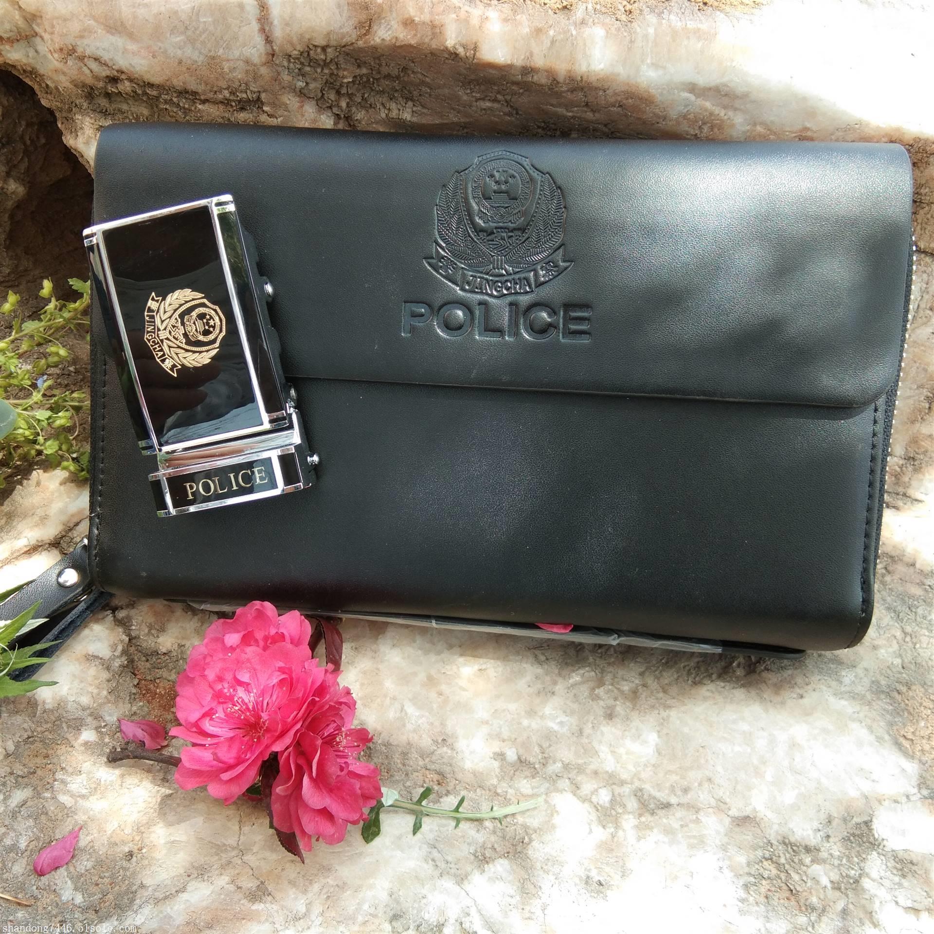 双向封边式警官腰带\/银白色警官内腰带图片