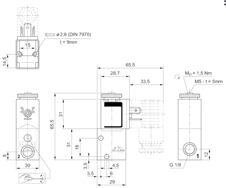 安沃驰AVENTICS DO22系列 两位三通换向阀