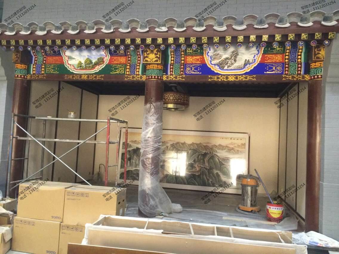 北京古建筑门脸彩绘|北京古建筑门楼彩绘