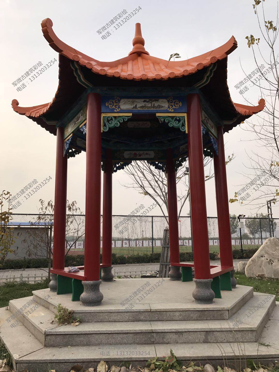 北京古建筑亭子彩绘|北京古建筑长廊彩绘