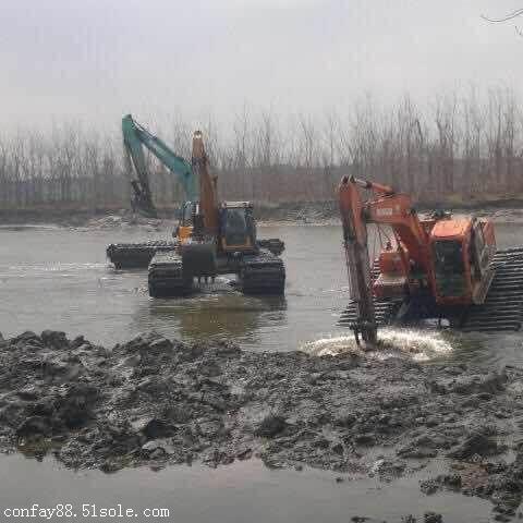  河道清淤设备 水陆挖机出租
