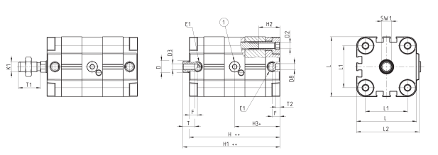 意大利CAMOZZI紧凑型气缸31F2A032A10/20N
