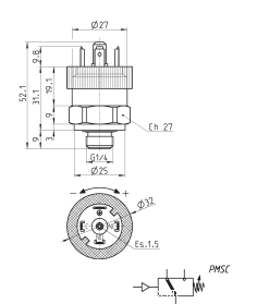 实物图：意大利CAMOZZI压力开关PM11-SC