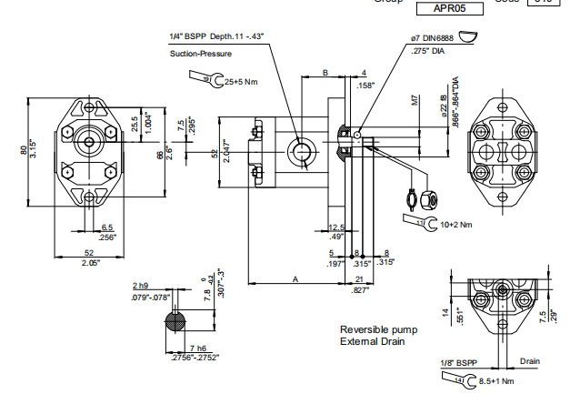 技术数据：瑞士BUCHER外啮合齿轮泵AP系列