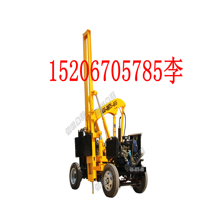 小四轮护栏打桩机厂家，自行式四轮驱动