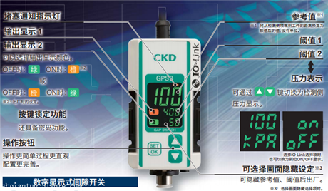 工作原理：日本CKD数字显示式间隙开关