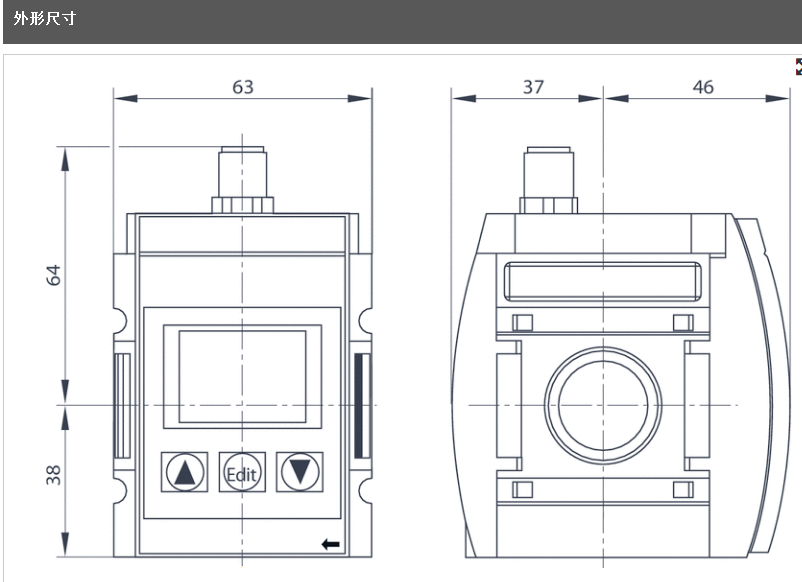 德国安沃驰/AVENTICS流量传感器/右侧供气/结构原理