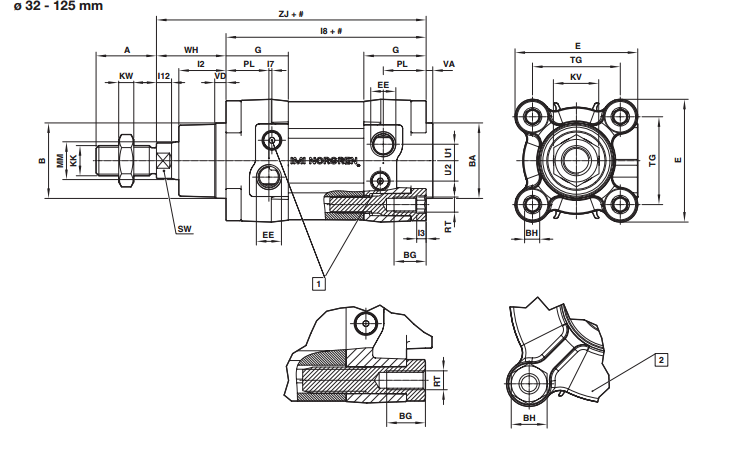 英国诺冠NORGREN拉杆气缸RA / 802050 /M/80