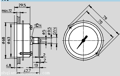 压力表费斯托FMAP-63-16-1/4-EN安装方式