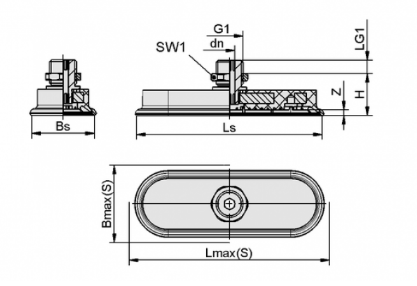 Schmalz真空吸盘SAOF 60x23 HT2-65 G1/4-AG