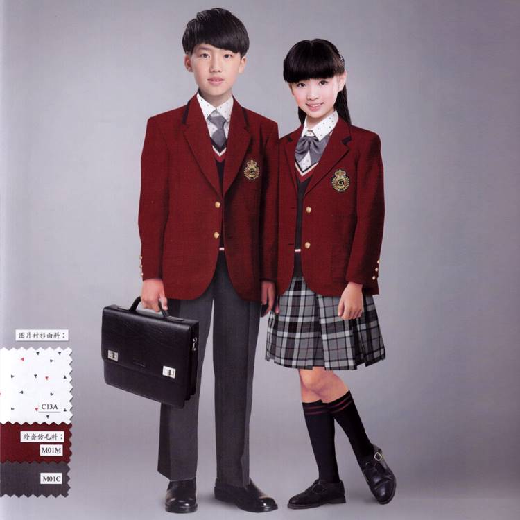 新款英伦风中小学生西装校服三件套秋冬季幼儿园毕业班服装定制