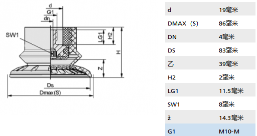 德国SCHMALZ真空吸垫SABT-C 80 NBR-60 M10-AG