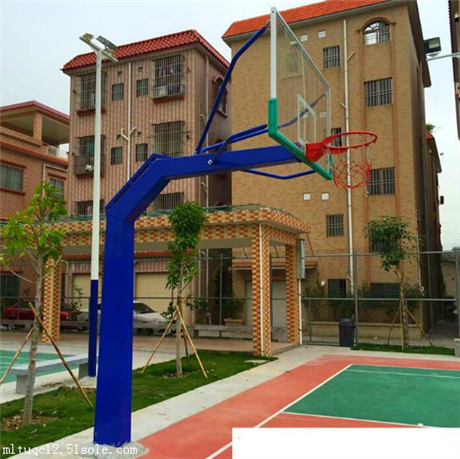 深圳厂家直销大小头方管固定篮球架 埋地式篮球架钢化玻璃篮球板