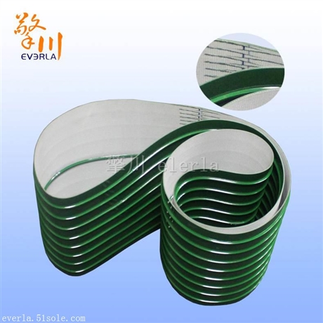 热销绿色PVC输送带表面底面加多导条PVC输送带定制PVC输送带