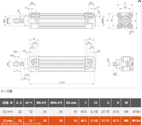 原装AVENTICS标准型材气缸0822120006说明书