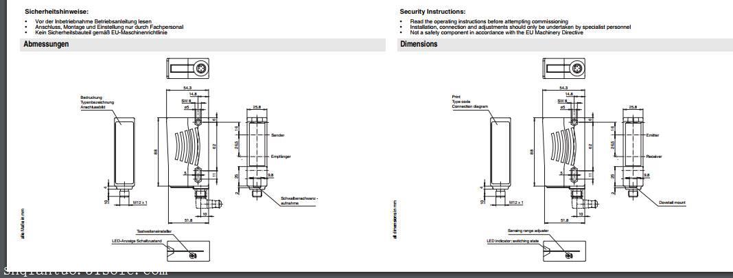 PEPPERL+FUCHS漫反射模式传感器