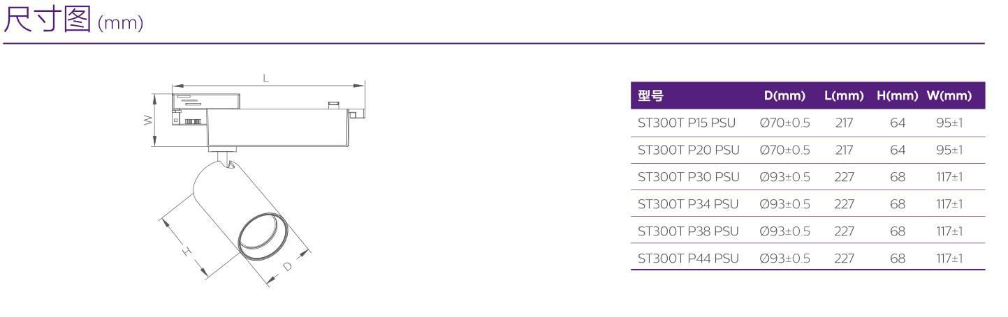 飛利浦新款ST300T LED商照射燈導軌燈15W20W30W34W38W44W