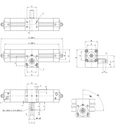 CAMOZZI康茂盛69-100/090-M旋转气缸技术指南