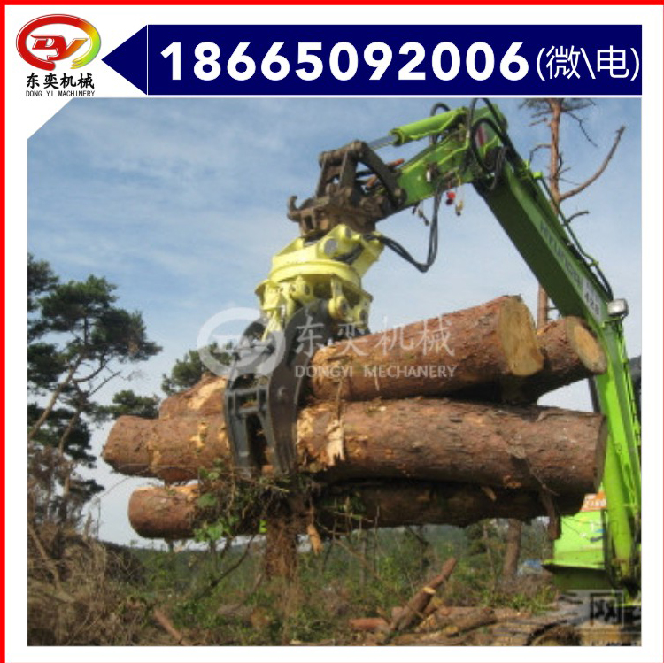 370挖掘机钩机液压360度旋转叉式抓爪