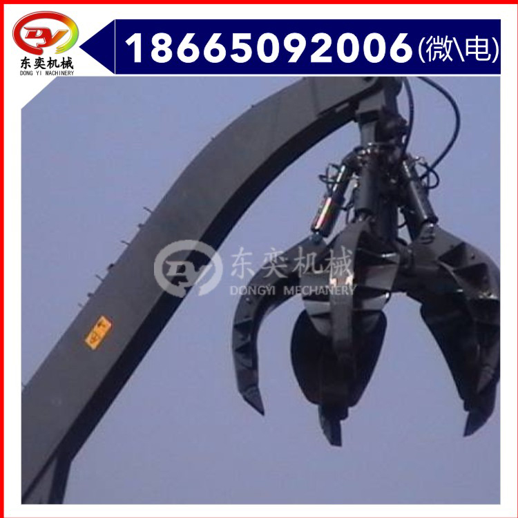370挖掘机钩机液压360度旋转叉式抓爪