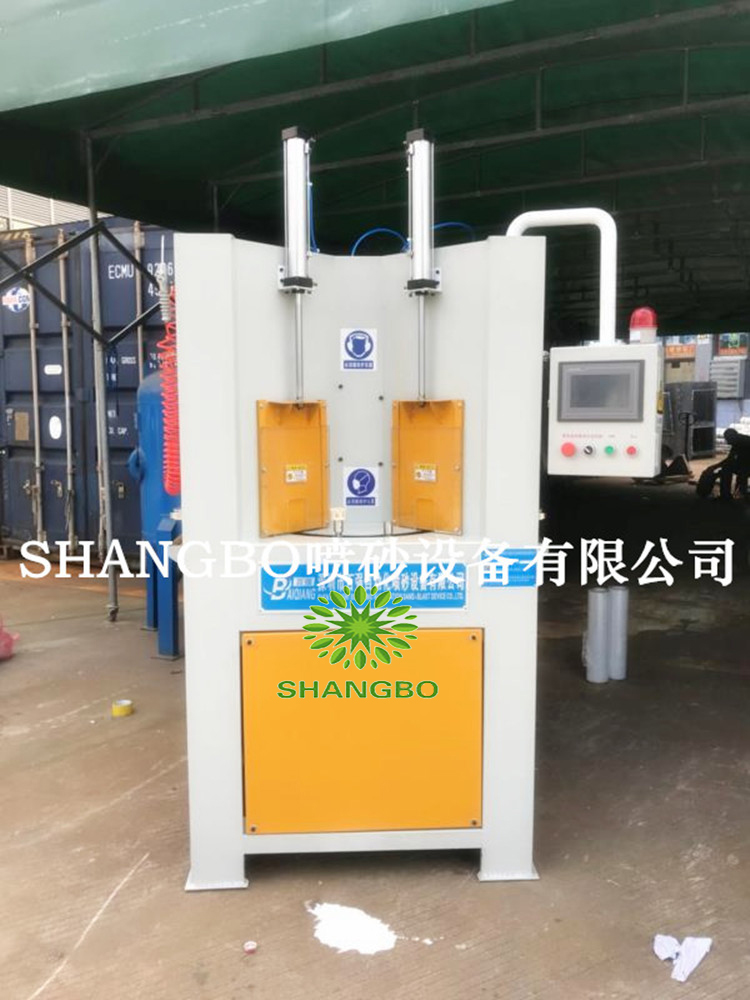 现货供应转盘式自动喷砂机 圆形工件喷砂
