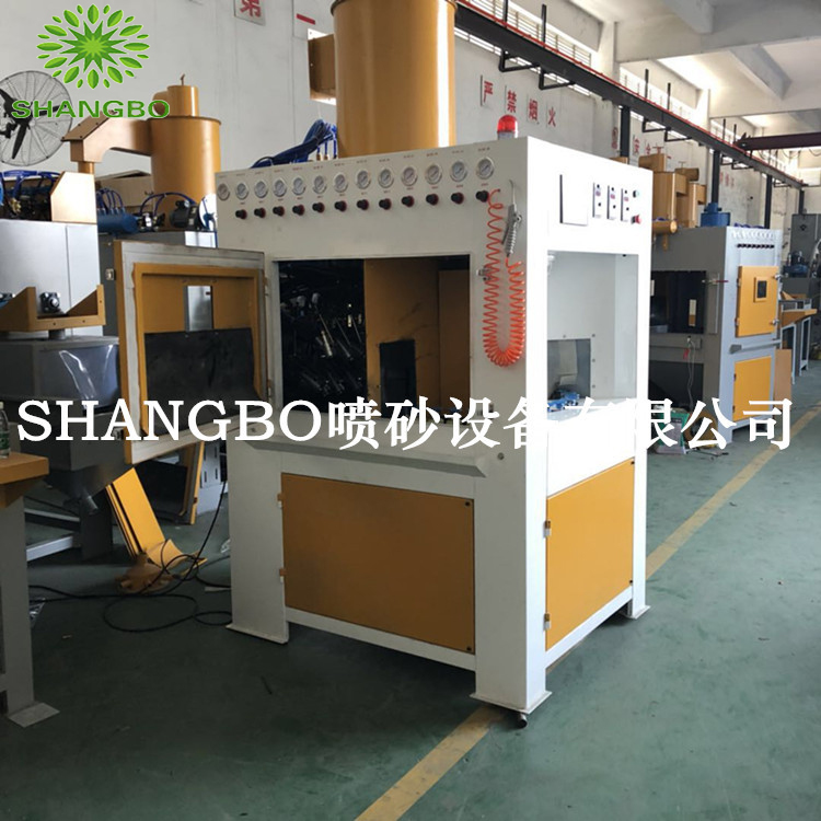 现货供应转盘式自动喷砂机 圆形工件喷砂