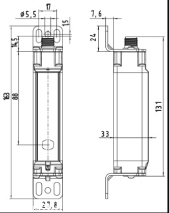 Schmersal安全光电开关SLB440-ER-1-ST-H机械数据
