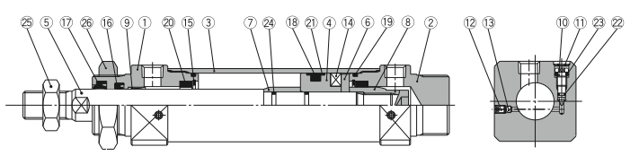 SMC单耳环型液压缸CHNC25-50