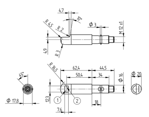 威格勒OTII802C0203漫反射传感器的结构简图