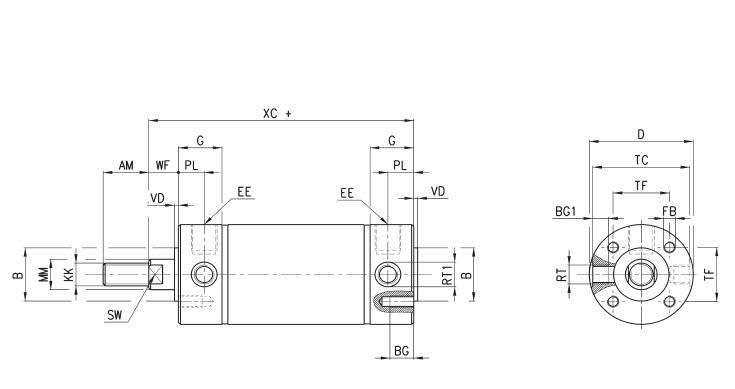 CAMOZZI27系列气缸性能特点，61M2P050C0145