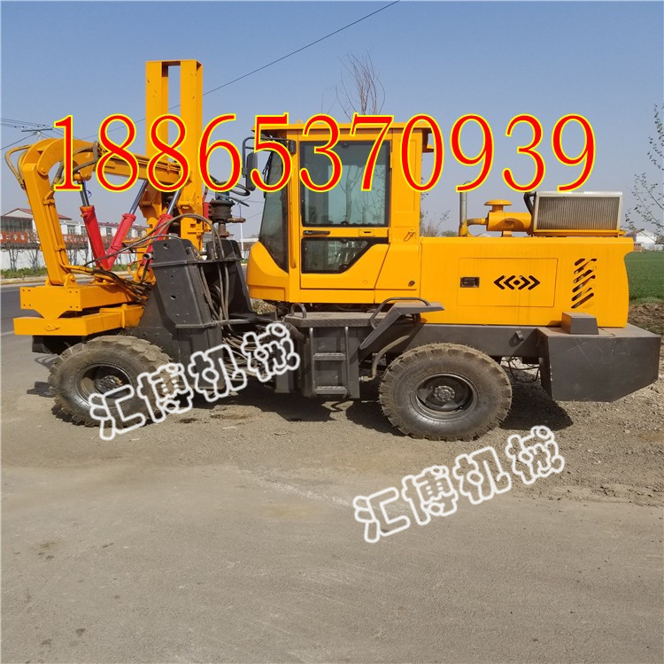 高速公路护栏打桩机哪里有卖的 护栏立柱打