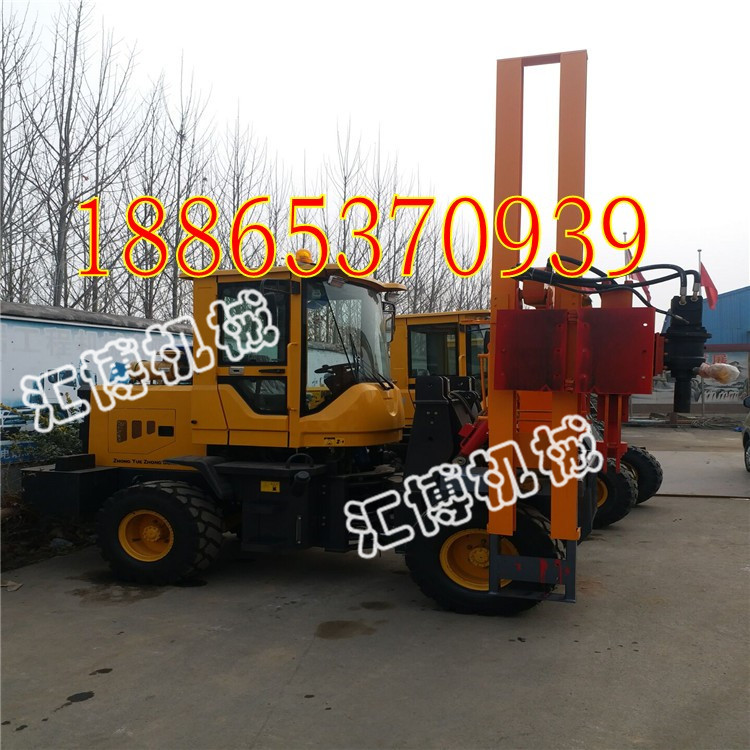简易型轮胎式公路打桩机 小四轮打桩机