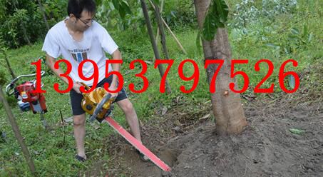 手提汽油大马力小树苗断根链条挖树机
