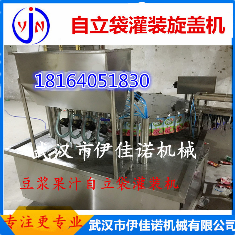 全自动自立袋灌装旋盖机 液体袋装旋盖机